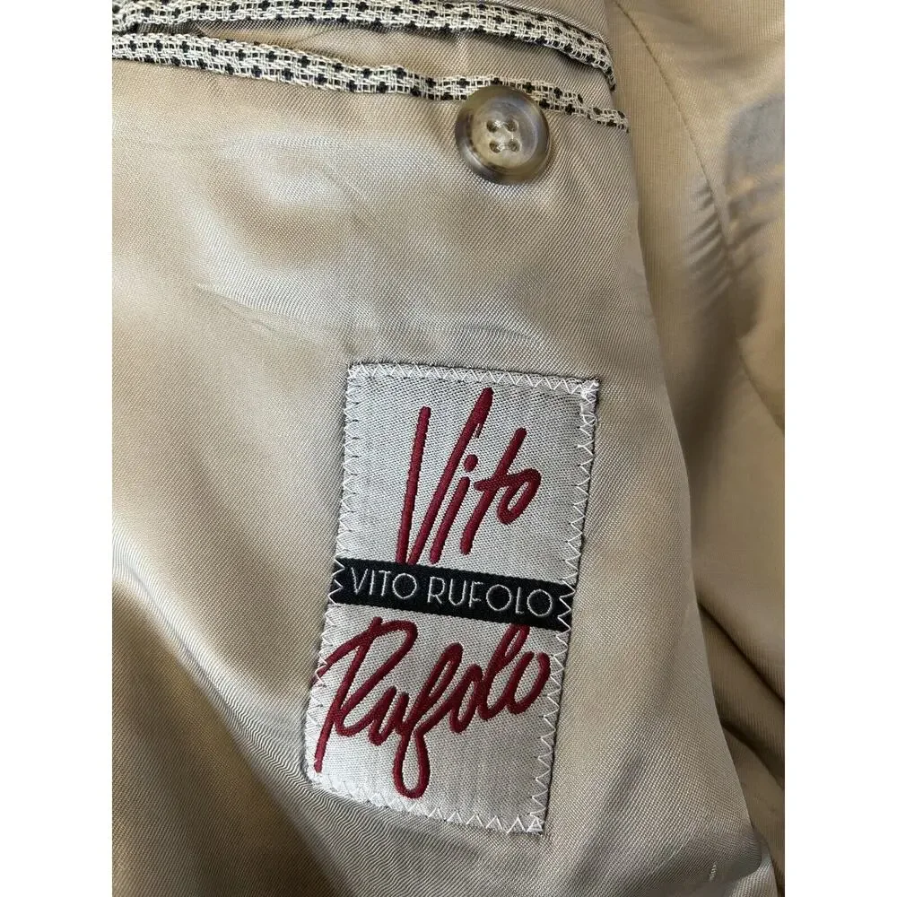 Vito Rufolo Men 3 Button Wool Blazer SZ 42R Fully Lined Sport Coat Made in Italy